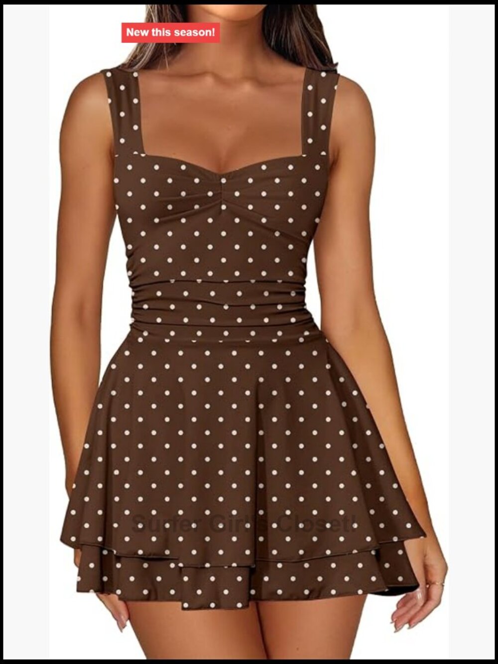 IWD Women's Square Neck Sleeveless Mini Dress Corset A-Line Short Dresses